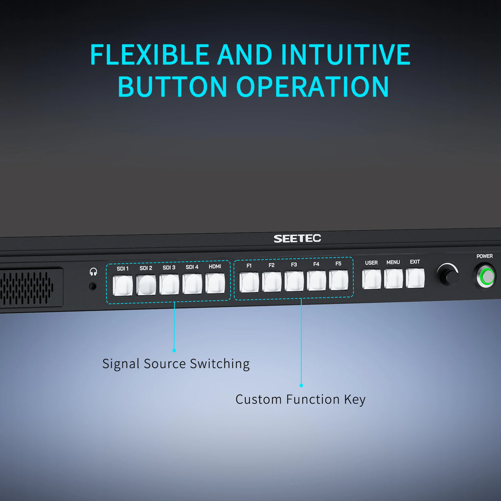SEETEC S24 23.8" 4K Monitor with 4x12G-SDI & HDMI 2.0, 1000nit, for Multi-camera Live Production & Broadcasting