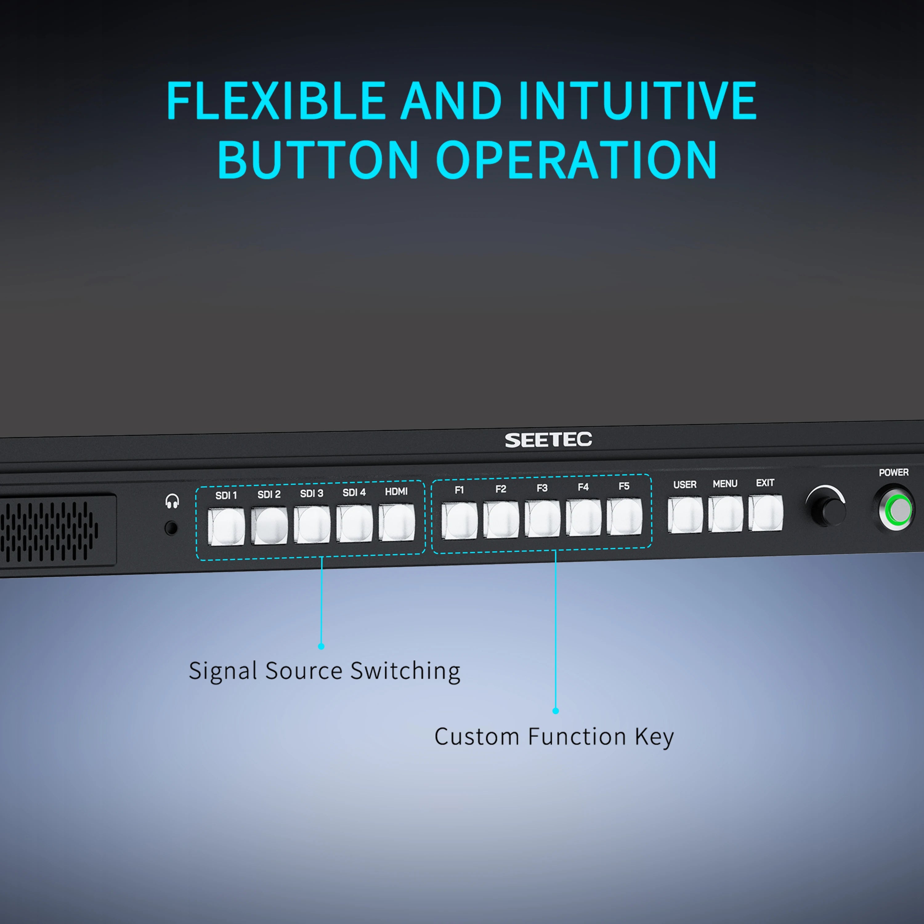 SEETEC S24 23.8" 4K Monitor with 4x12G-SDI & HDMI 2.0, 1000nit, for Multi-camera Live Production & Broadcasting