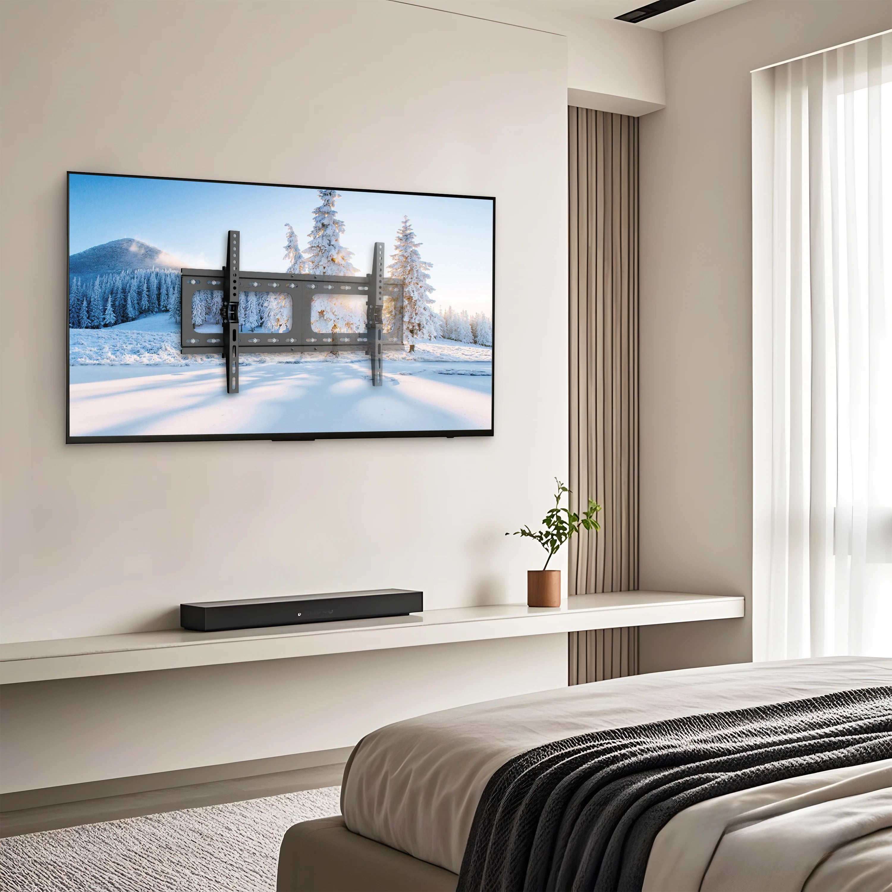 حامل جداري مائل لشاشات التلفزيون المسطحة LED LCD مقاس 30-86 بوصة