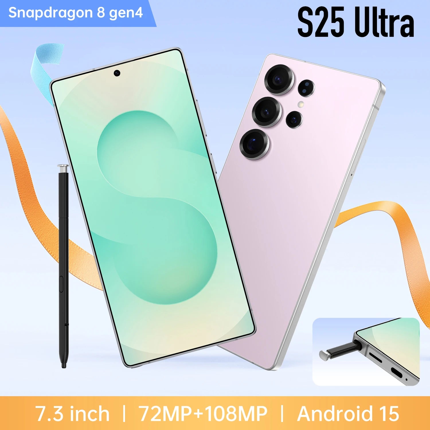 2025 Ultra High Speed S25Ultra 5G Smart Phone Global Unlocked Snapdragon 8+2 16GB+1TB Storage 108MP Rear Camera 4K Android