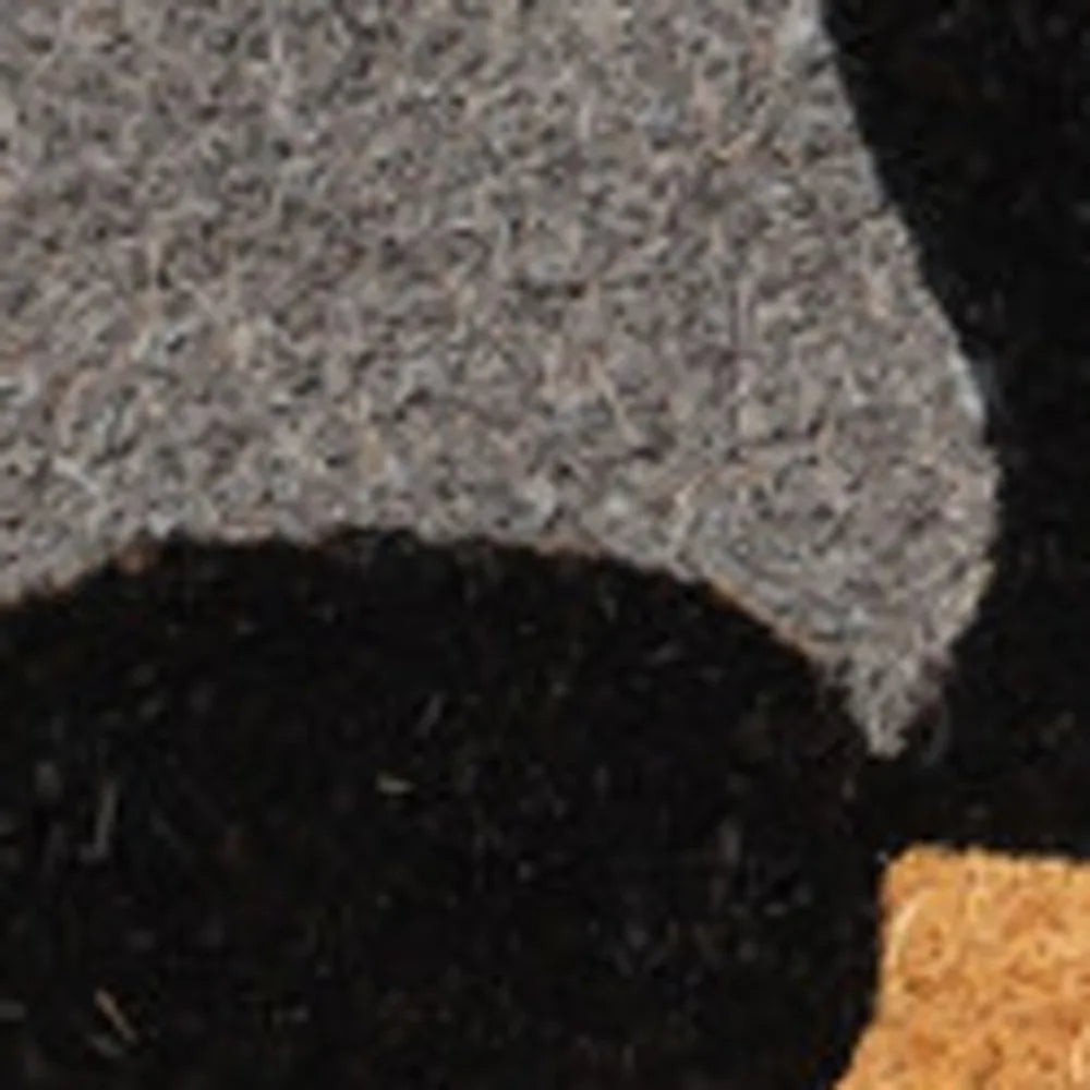 HMS 18\" X 30\" Beige and Black Coir Animal Print Outdoor Door Mat Custom Printed PVC and Rubber Tufted Style for Home Use