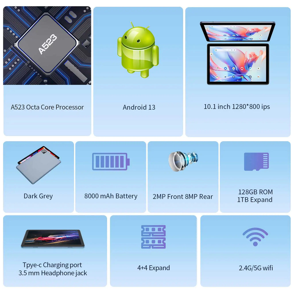 10 Inch 8GB 128GB 5g Wifi Allwinner with Pen and Keyboard IPS Gaming Educational Business Tableta Tab Android Tablette PC Tablet