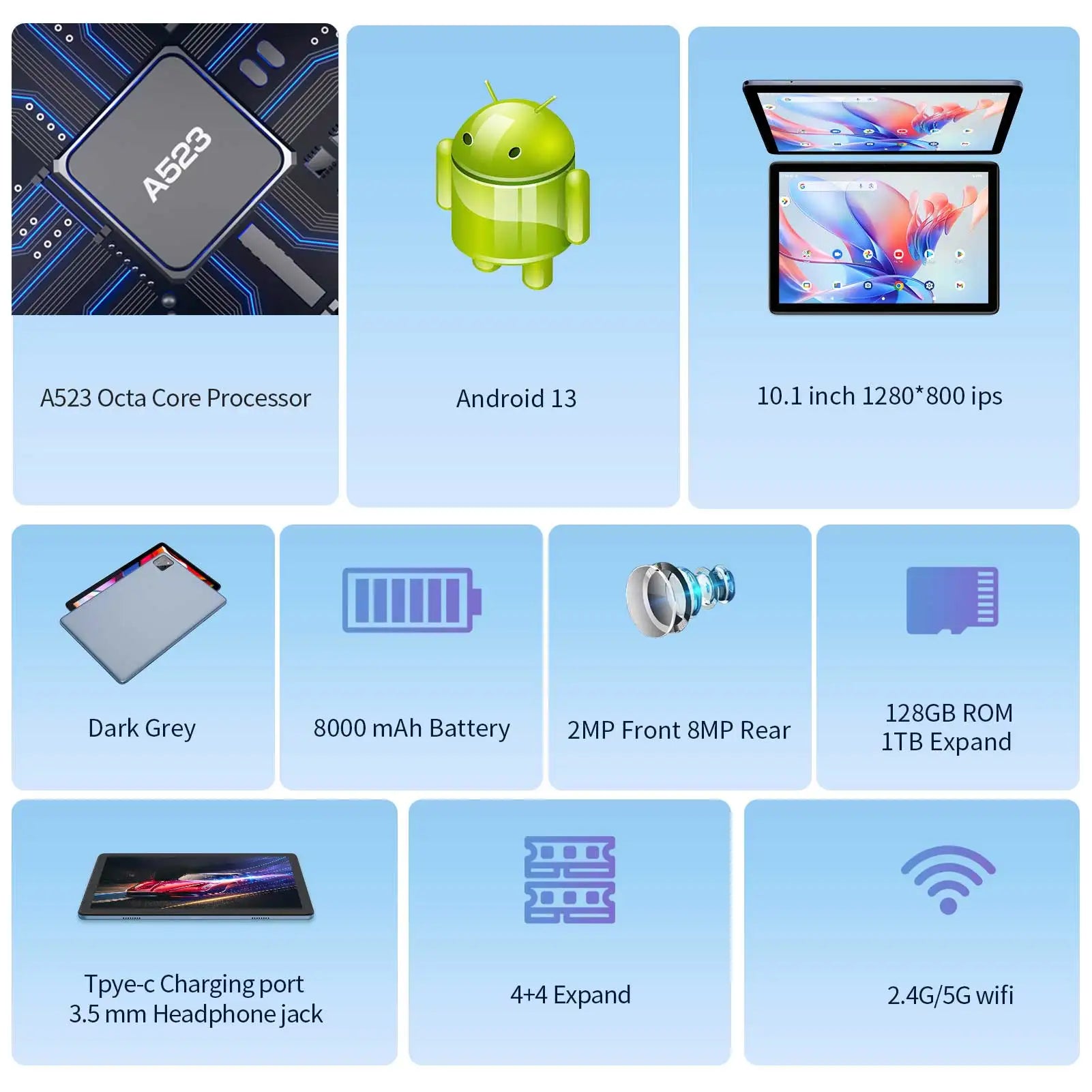 10 Inch 8GB 128GB 5g Wifi Allwinner with Pen and Keyboard IPS Gaming Educational Business Tableta Tab Android Tablette PC Tablet