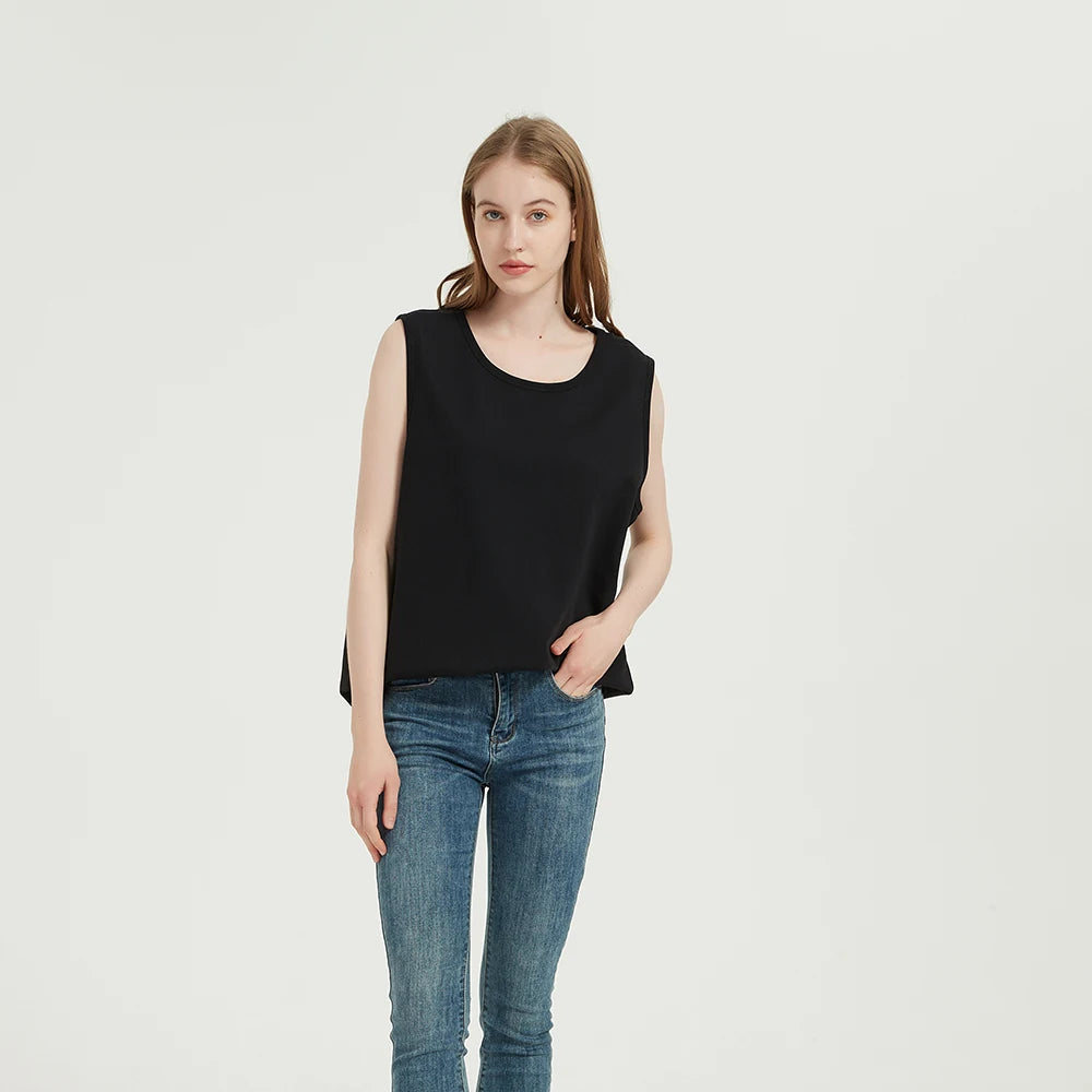 5G Radiation Protection  Silver Cotton EMF Shielding RFID Blocking Tank Top