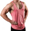 EVertop Men's Summer H-shaped Back Vest Solid O-Neck Sleeveless tank Top Customizable Print Embroidery Logo Knitted for Sports