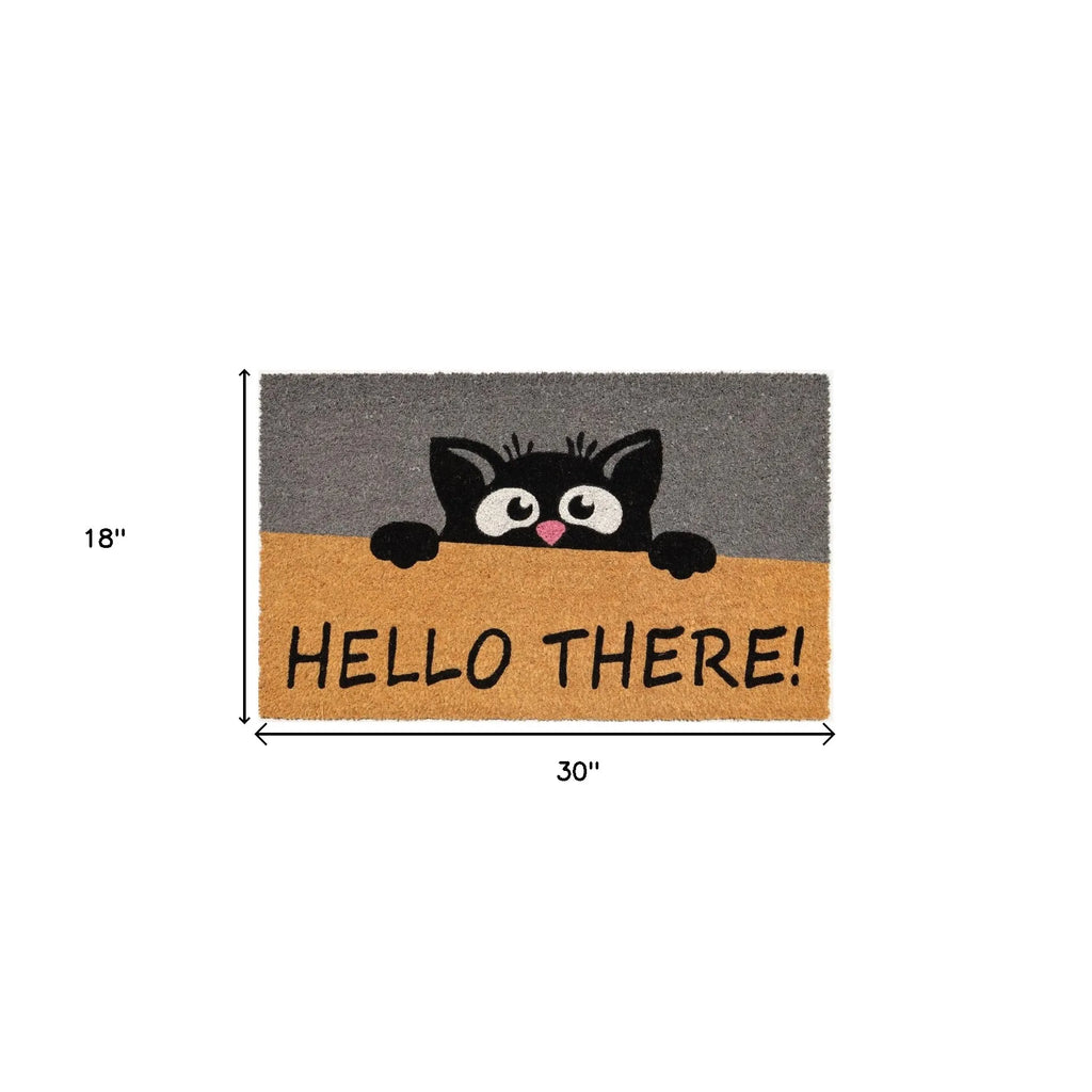 HMS 18\" X 30\" Beige and Black Coir Animal Print Outdoor Door Mat Custom Printed PVC and Rubber Tufted Style for Home Use