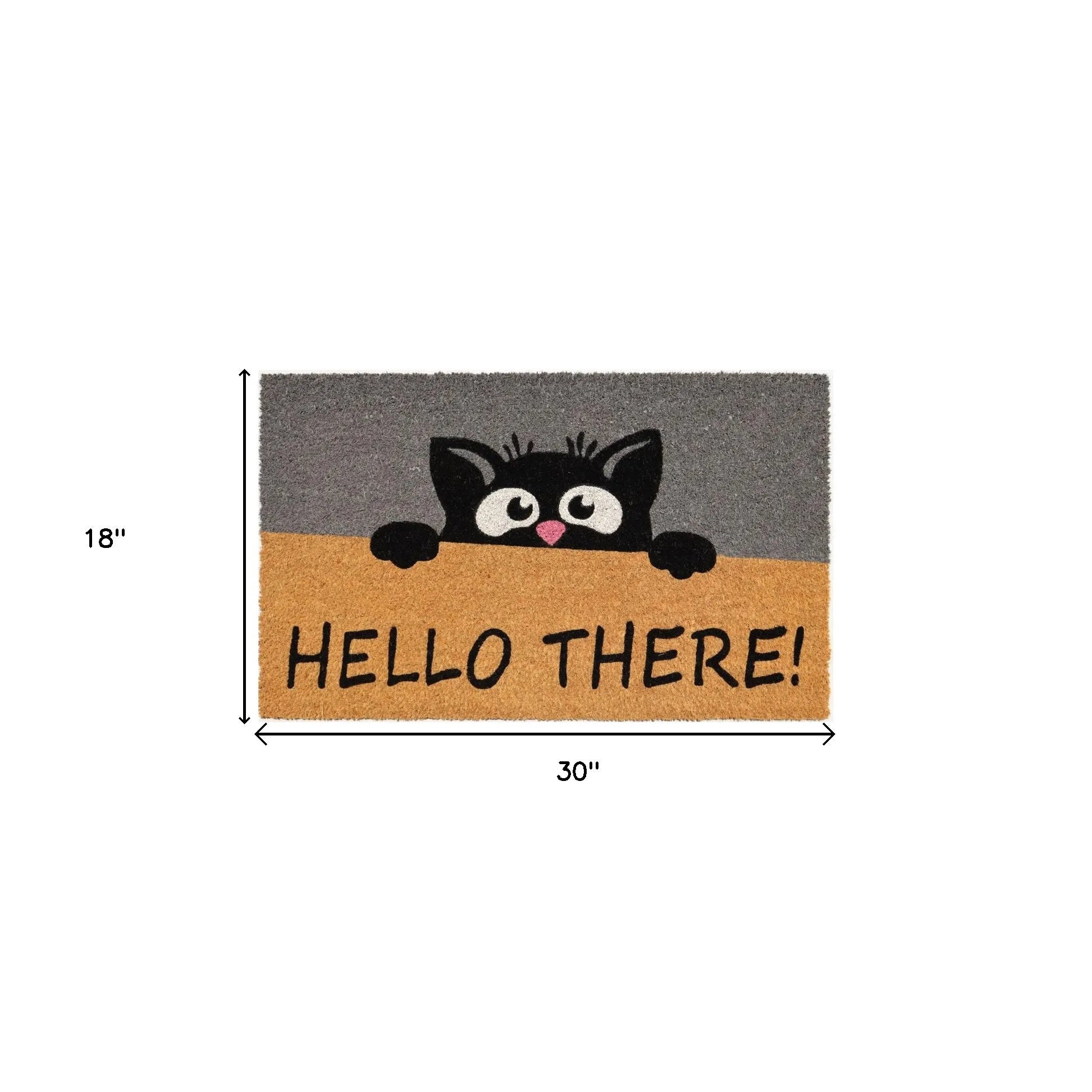 HMS 18\" X 30\" Beige and Black Coir Animal Print Outdoor Door Mat Custom Printed PVC and Rubber Tufted Style for Home Use