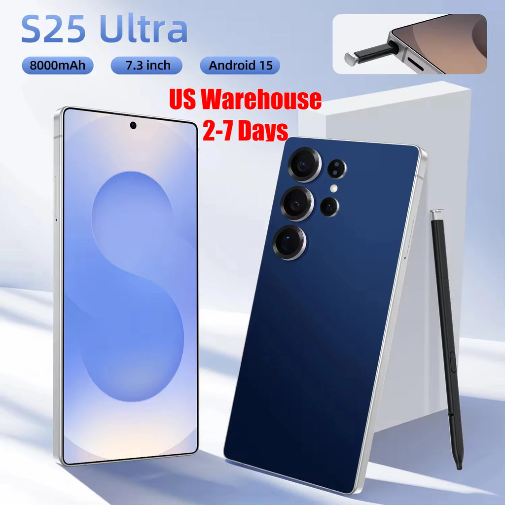 US Warehouse Original S25 Ultra 16GB+1TB 5G Android Smartphone Dual SIM 4K 2K Screen Resolutions 108MP for French Spanish Gaming