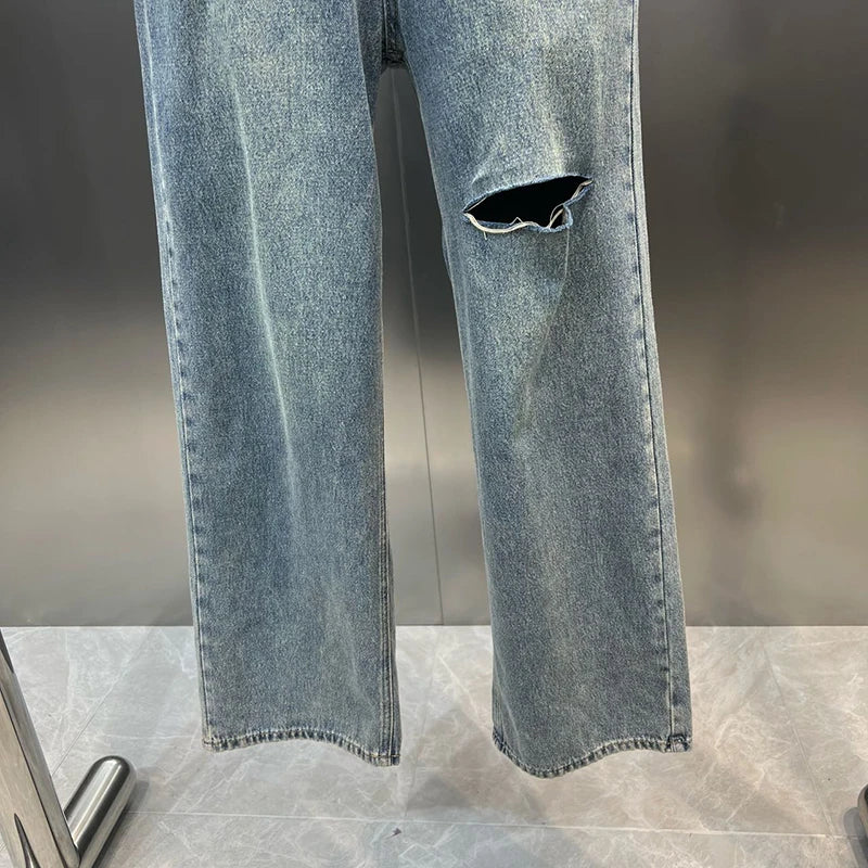 Spring Summer High Quality Cotton Denim High Waist Women Jumpsuit 2023