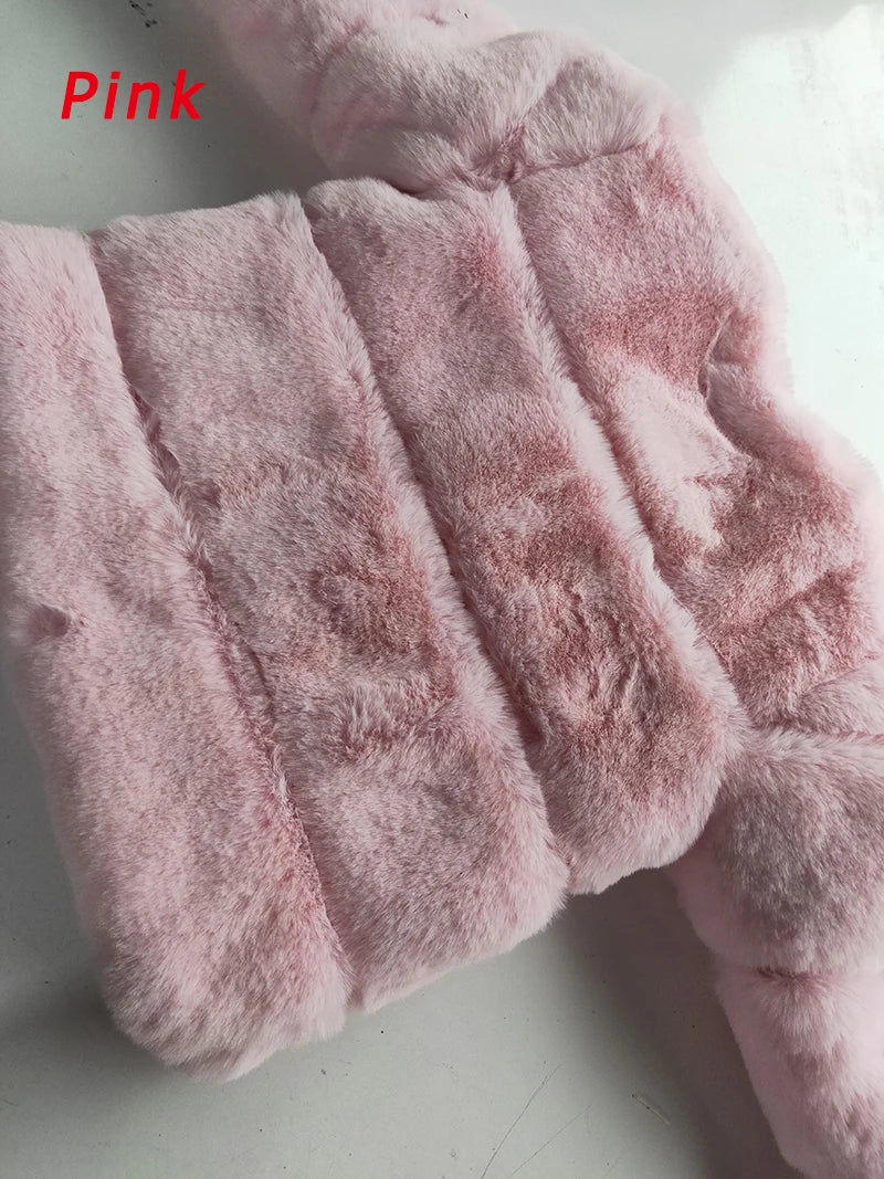 Girls Faux Fur Coat Winter Children Girls Long Sleeve Christmas Jacket Warm Kids Girls Coat Girls Outerwear Clothing