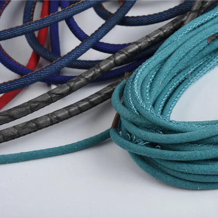 3mm-15mm Leather Round Rope Suede Microfiber Leather Core Leather Rope for Handbag Handle Hoodie Rope Shoelace
