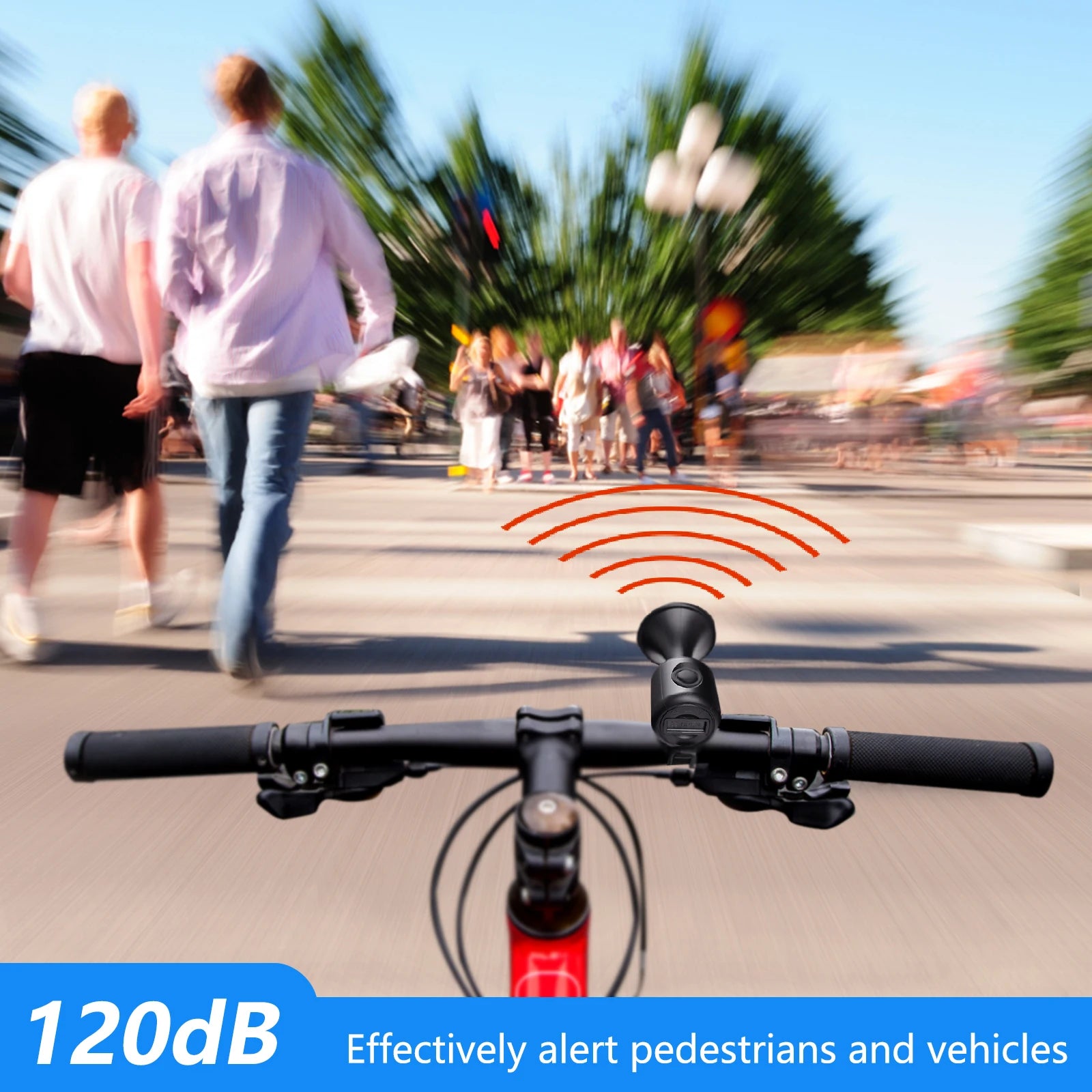 Electric Bike Bell USB Charging 120 DB Sounds Alarm Bell Waterproof Safety Electric Bicycle Horn