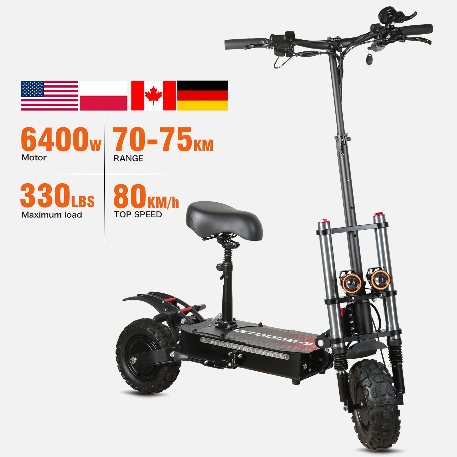 11 Inch 3000W*2 Dual Motor 60V 38Ah Battery Electric Scooter for Adults Scooter Germany