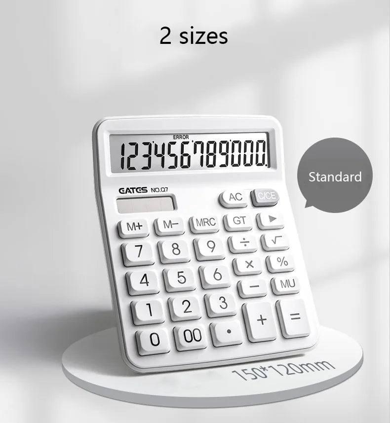 Simple Business Calculator 12-digit Display Large Screen Dual Power Supply Calculator Student Accounting Desktop Calculator