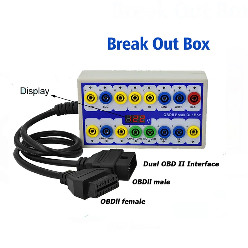 Best OBDII OBD2 Breakout Box Car OBD 2 Break Out Box Car Protocol Detector Auto Can Test Box Automotive Connector Car-detector