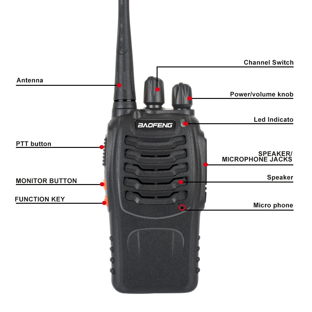 Ht Baofeng Bf 888s Talkie Walkie Bf-888s Uhf Intercom Cb Ham Two Way Radio Call Handheld Walkie Talkie Long Range Walkie-talkie