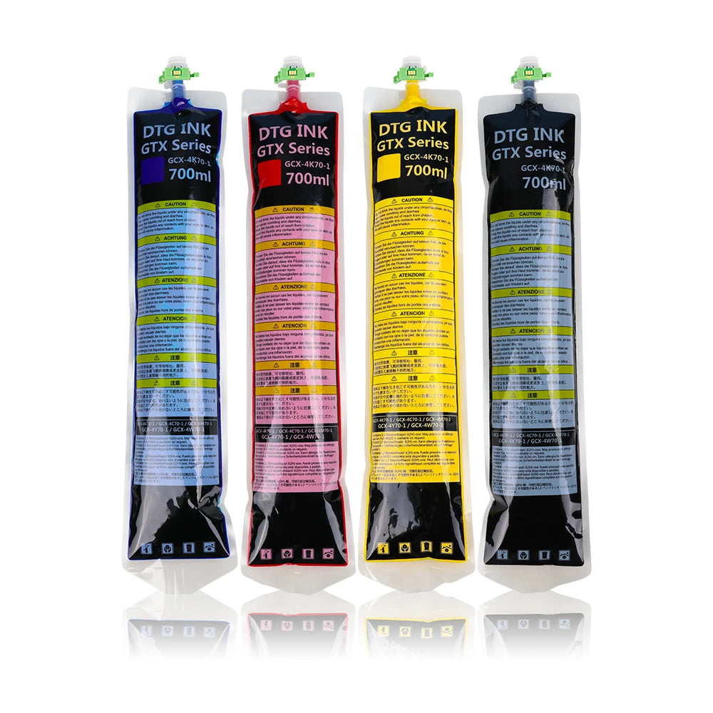 USA Stock GTX Series DTG Ink Bag Compatible with Smart Chip Bright Color Output for Fabric Print Shops