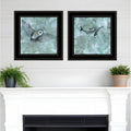 HMS Modern Wildlife Wall Art Print Set Two Black Framed Animal Paintings for Home Decor Paper Support Base