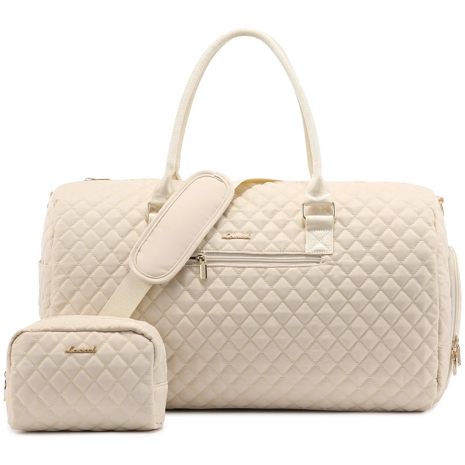 LOVEVOOK Fashion 2pc Gym Bag Travel Weekender Overnight Holdall Duffle Luggage With Shoes Compartment Women Overnight Duffle Bag