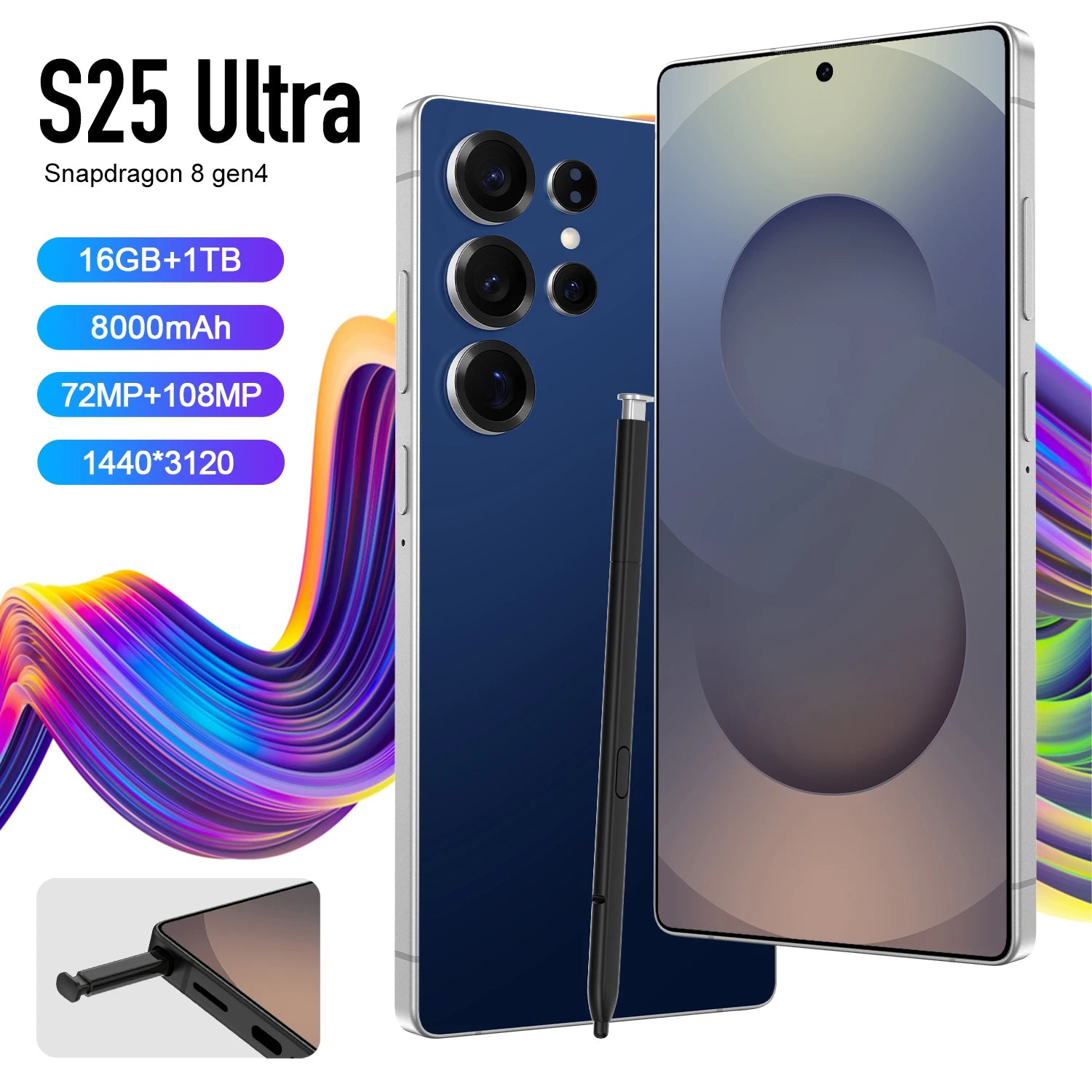 Free Shipping Original S25 Ultra+ Android 13 5g Smartphone With 4k Resolution Deca Core Cpu 16gb Ram French Os Ready to Ship