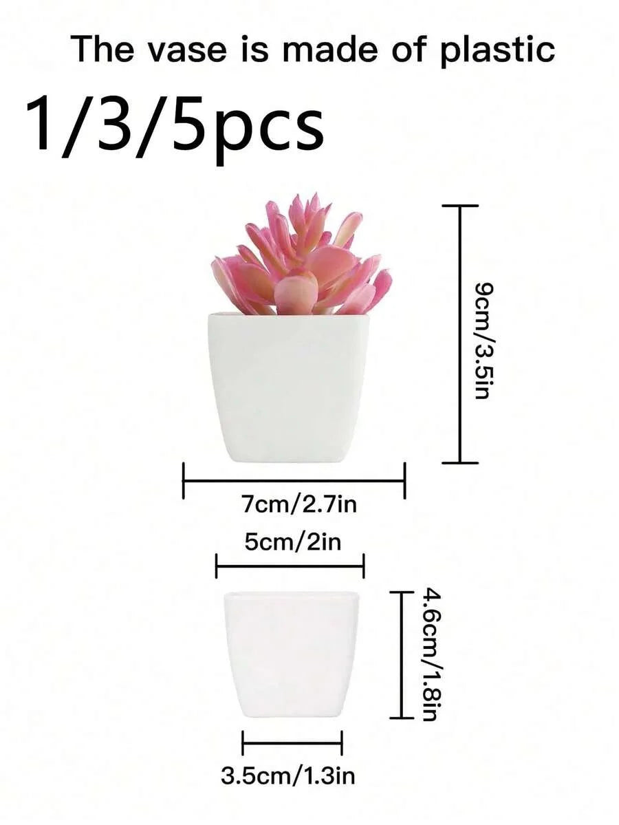 5pcs Artificial Mini Succulent Potted Plants Decor Home Decor for Living Room Bedroom Bathroom Valentine's Day Wedding