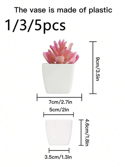 5pcs Artificial Mini Succulent Potted Plants Decor Home Decor for Living Room Bedroom Bathroom Valentine's Day Wedding