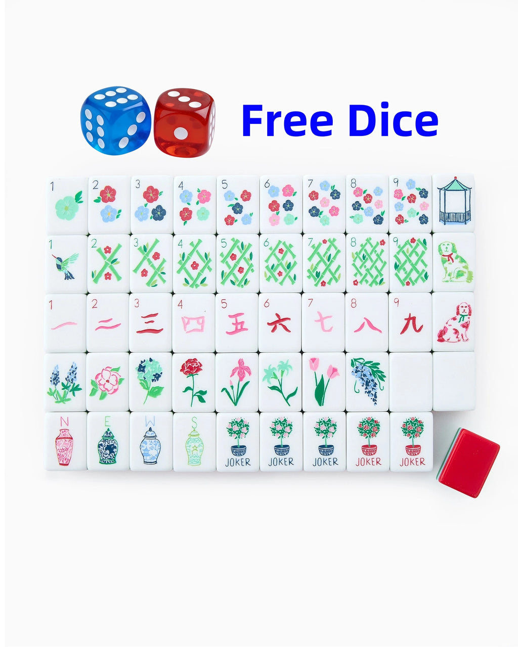 In Stock Beach Supplies New Mini Travel 4 Layer Engraved Acrylic Luxury 160 Red Set America Mahjong Tiles