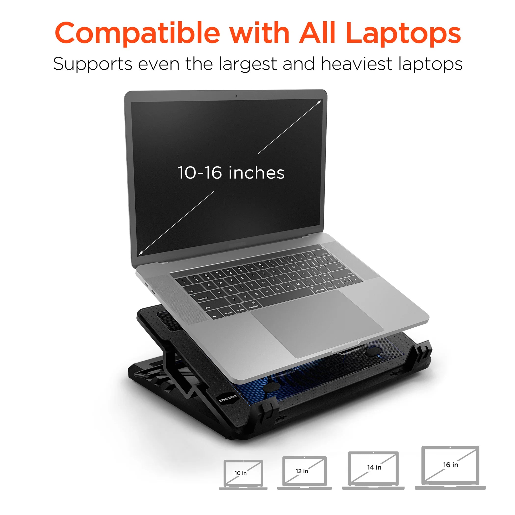 TD HyperGear UpRite Air Portable Laptop Cooling Stand Plastic Air Cooler Fan for Gaming