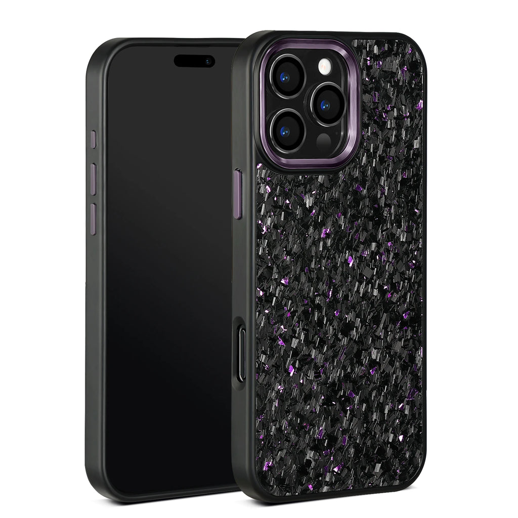 Factory Direct Sale Purple Metal Lens Frame with Forged Carbon Fiber with Purple /red/blue/gold for iphone 16 Pro Max case