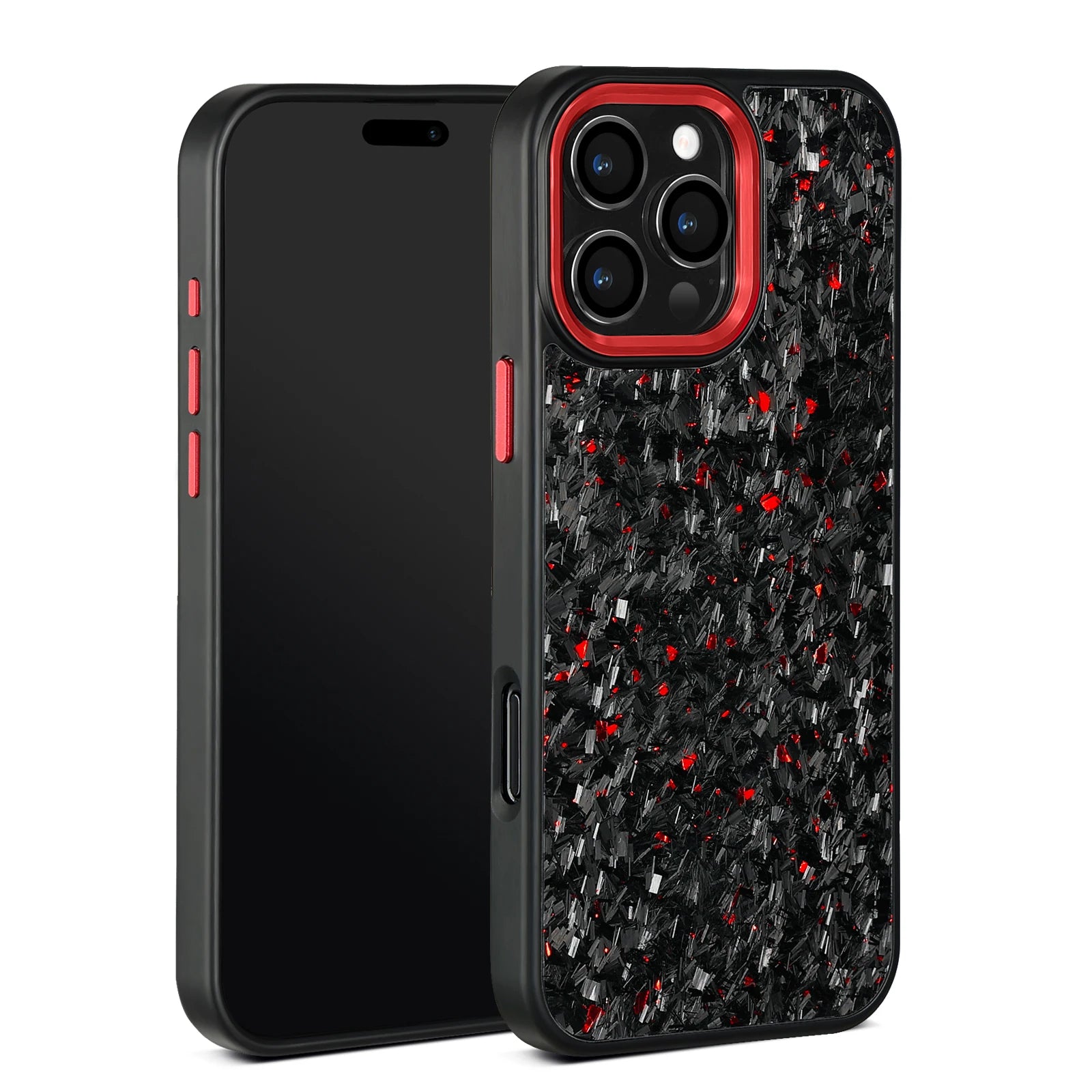 Factory Direct Sale Purple Metal Lens Frame with Forged Carbon Fiber with Purple /red/blue/gold for iphone 16 Pro Max case