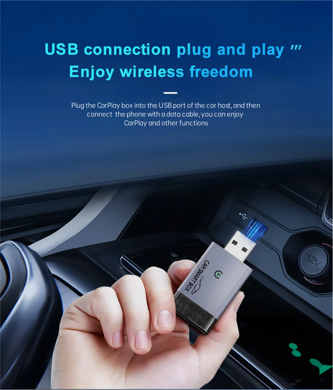 Fuallwin OEM Smart MINI DIY Reliable Performance Daily Commute Travel Car Play Accessories Wireless Carplay Adapter