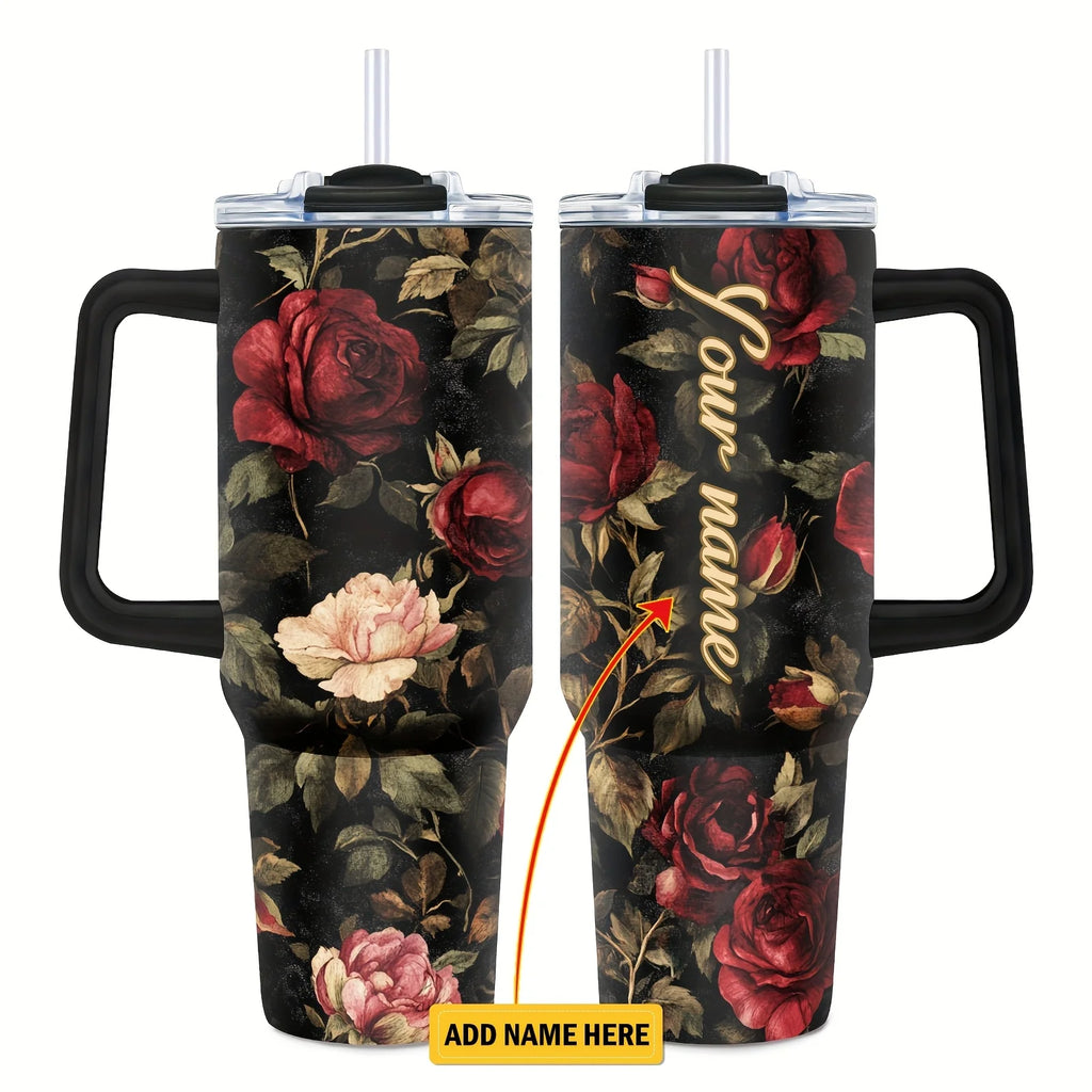 Custom logo 40 oz Stainless Steel Double Wall Vacuum Metal Cup Travel Coffee Mug 40oz Tumbler with Handle