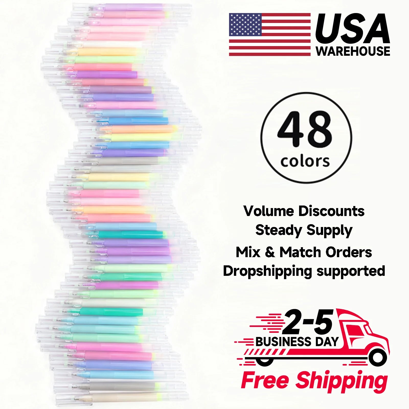 Acrylic Painting Gel Pens 48 Colors with 1mm Bullet Tip for Drawing, Coloring, Sketching, Journaling, DIY Art Supplies