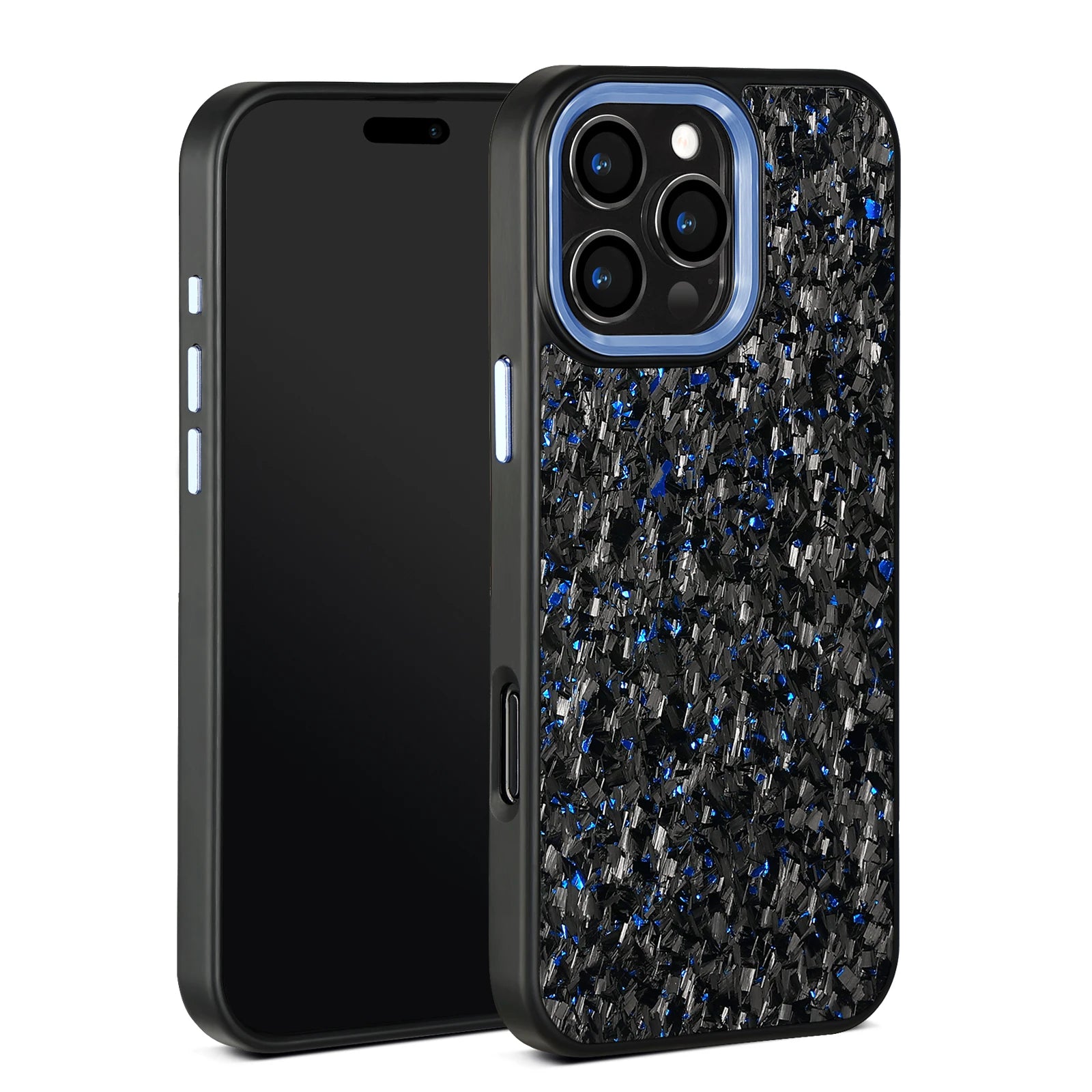 Factory Direct Sale Purple Metal Lens Frame with Forged Carbon Fiber with Purple /red/blue/gold for iphone 16 Pro Max case
