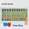In Stock Beach Supplies New Mini Travel 4 Layer Engraved Acrylic Luxury 160 Artistic Green Set America Mahjong Tiles