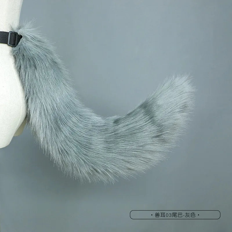 Customized Handmade Plush Simulation Fursuit Animal Tail for Women Halloween Tail Cosplay Accessories