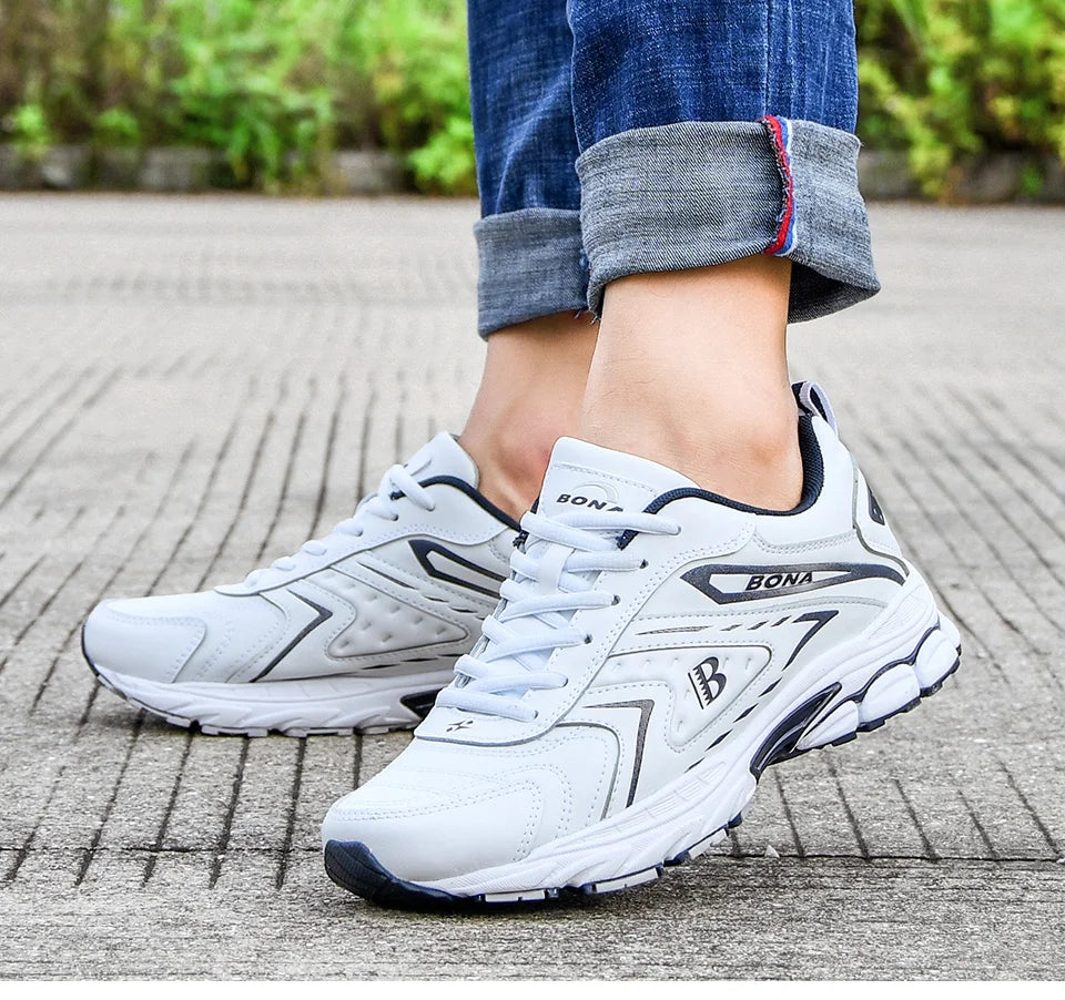 BONA Men Casual Shoes Brand Men Shoes Men Sneakers Flats Comfortable Breathable Microfiber Outdoor Leisure Footwear Trendy Style
