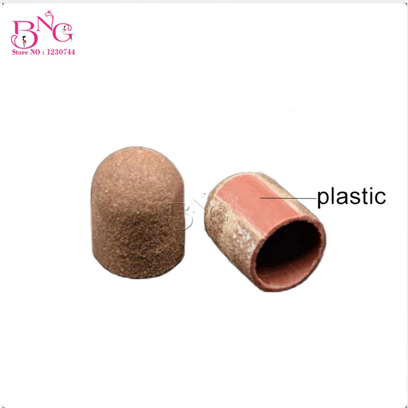 11ps 10*15mm Electric Nail Drill Bit Block Sanding Cap Band Rubber Mandrel Grip Milling Cutter Manicure Pedicure Tools Accessory