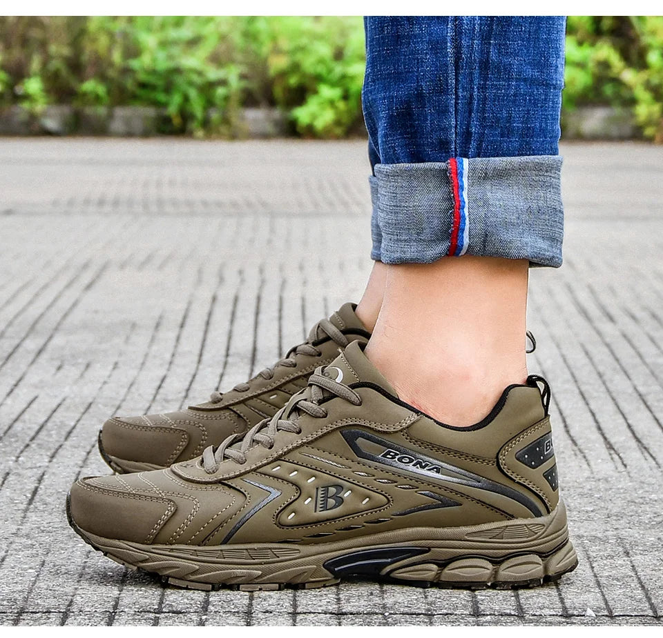 BONA Men Casual Shoes Brand Men Shoes Men Sneakers Flats Comfortable Breathable Microfiber Outdoor Leisure Footwear Trendy Style