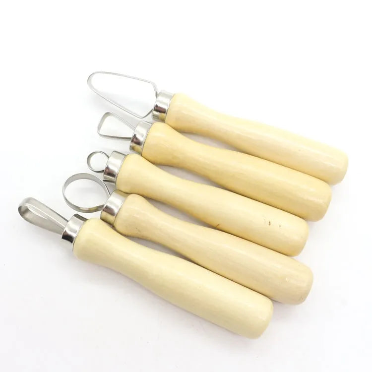 10Pcs Pottery Ceramics Tool Wood Pottery Clay Sculpture Big Loop Tool for Sculpture Studio