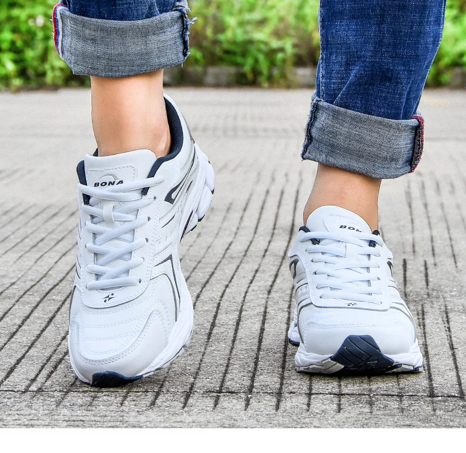 BONA Men Casual Shoes Brand Men Shoes Men Sneakers Flats Comfortable Breathable Microfiber Outdoor Leisure Footwear Trendy Style