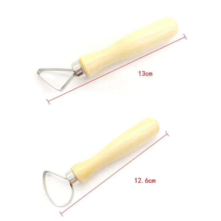 10Pcs Pottery Ceramics Tool Wood Pottery Clay Sculpture Big Loop Tool for Sculpture Studio