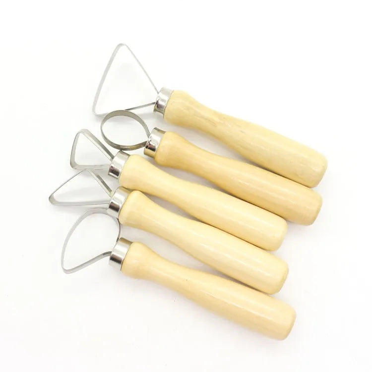 10Pcs Pottery Ceramics Tool Wood Pottery Clay Sculpture Big Loop Tool for Sculpture Studio