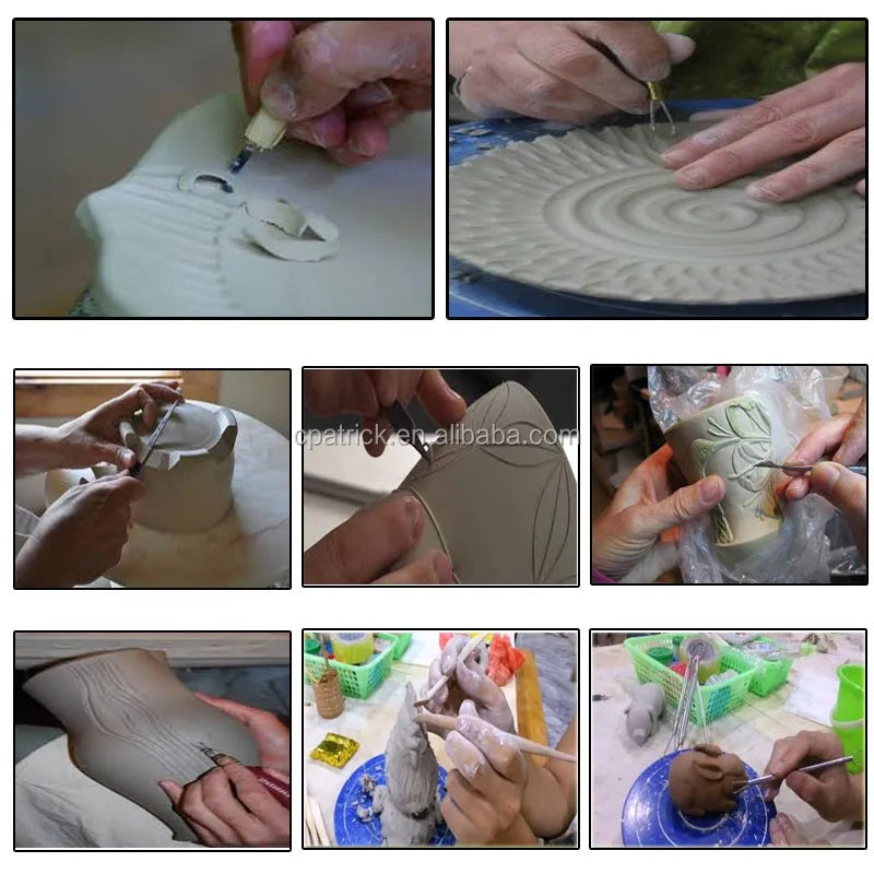 10Pcs Pottery Ceramics Tool Wood Pottery Clay Sculpture Big Loop Tool for Sculpture Studio
