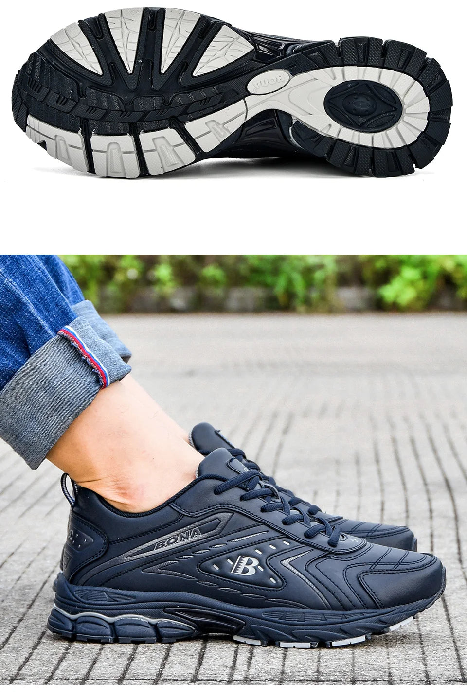 BONA Men Casual Shoes Brand Men Shoes Men Sneakers Flats Comfortable Breathable Microfiber Outdoor Leisure Footwear Trendy Style