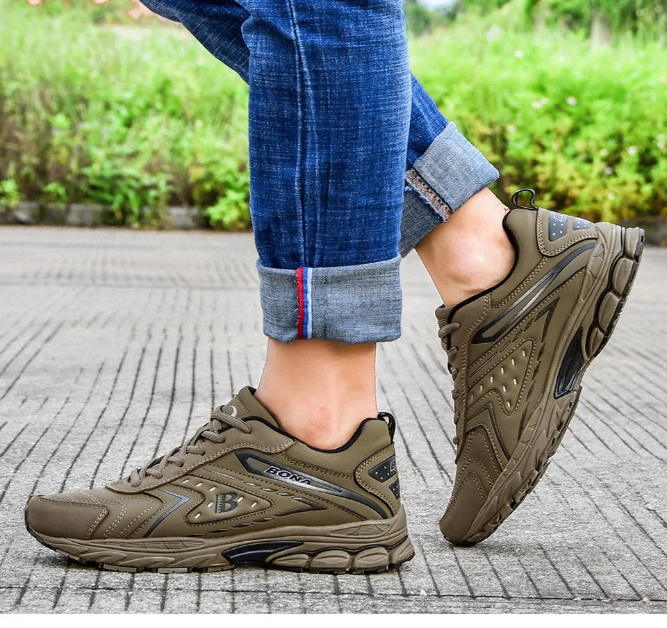 BONA Men Casual Shoes Brand Men Shoes Men Sneakers Flats Comfortable Breathable Microfiber Outdoor Leisure Footwear Trendy Style