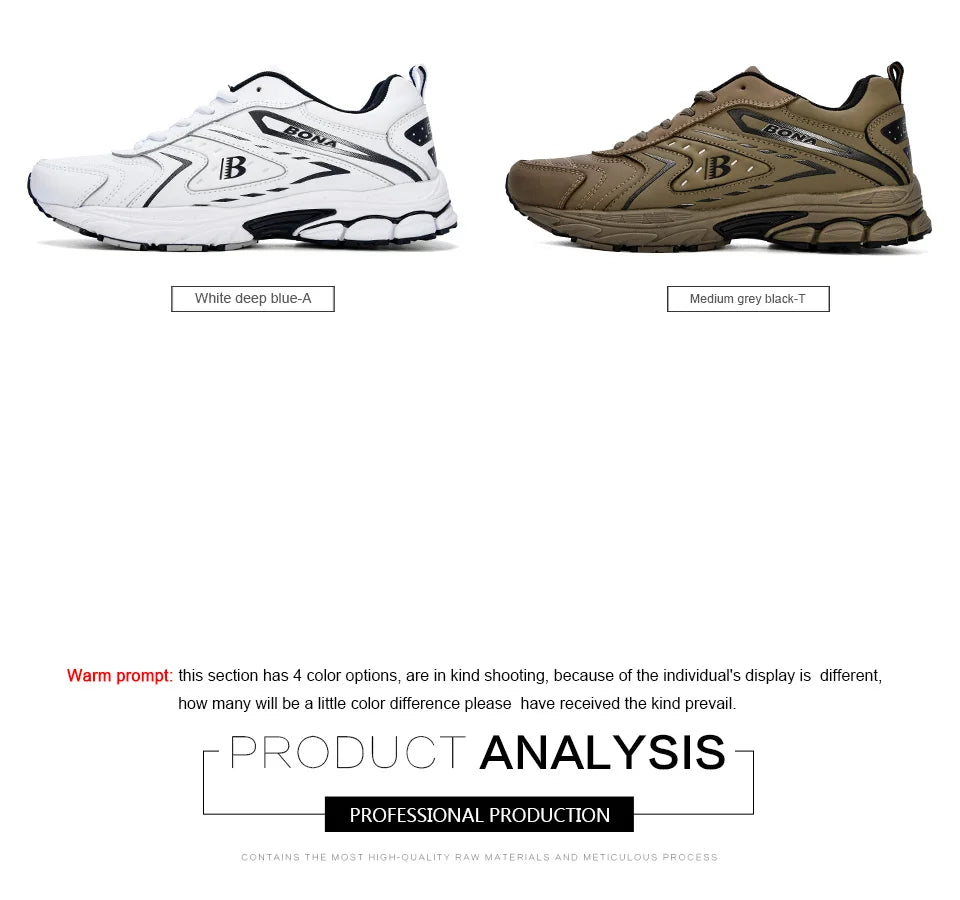 BONA Men Casual Shoes Brand Men Shoes Men Sneakers Flats Comfortable Breathable Microfiber Outdoor Leisure Footwear Trendy Style