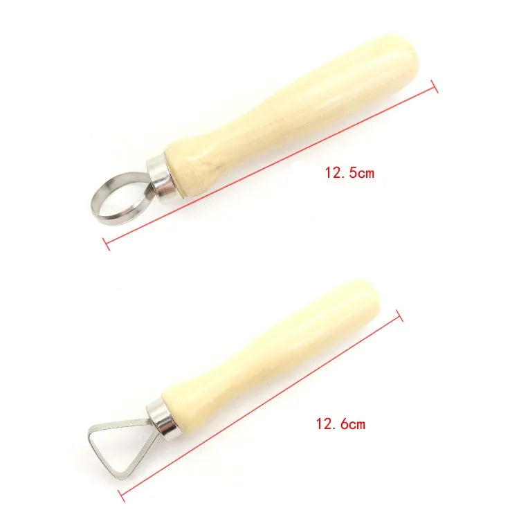 10Pcs Pottery Ceramics Tool Wood Pottery Clay Sculpture Big Loop Tool for Sculpture Studio
