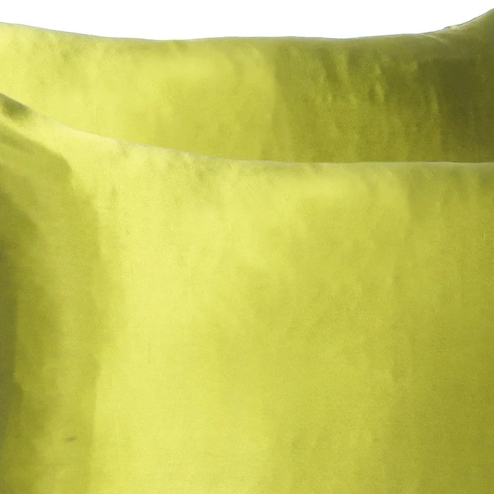 HMS Set of Two Dreamy Lemongrass Satin Queen Pillowcases Luxury Silk Scarves