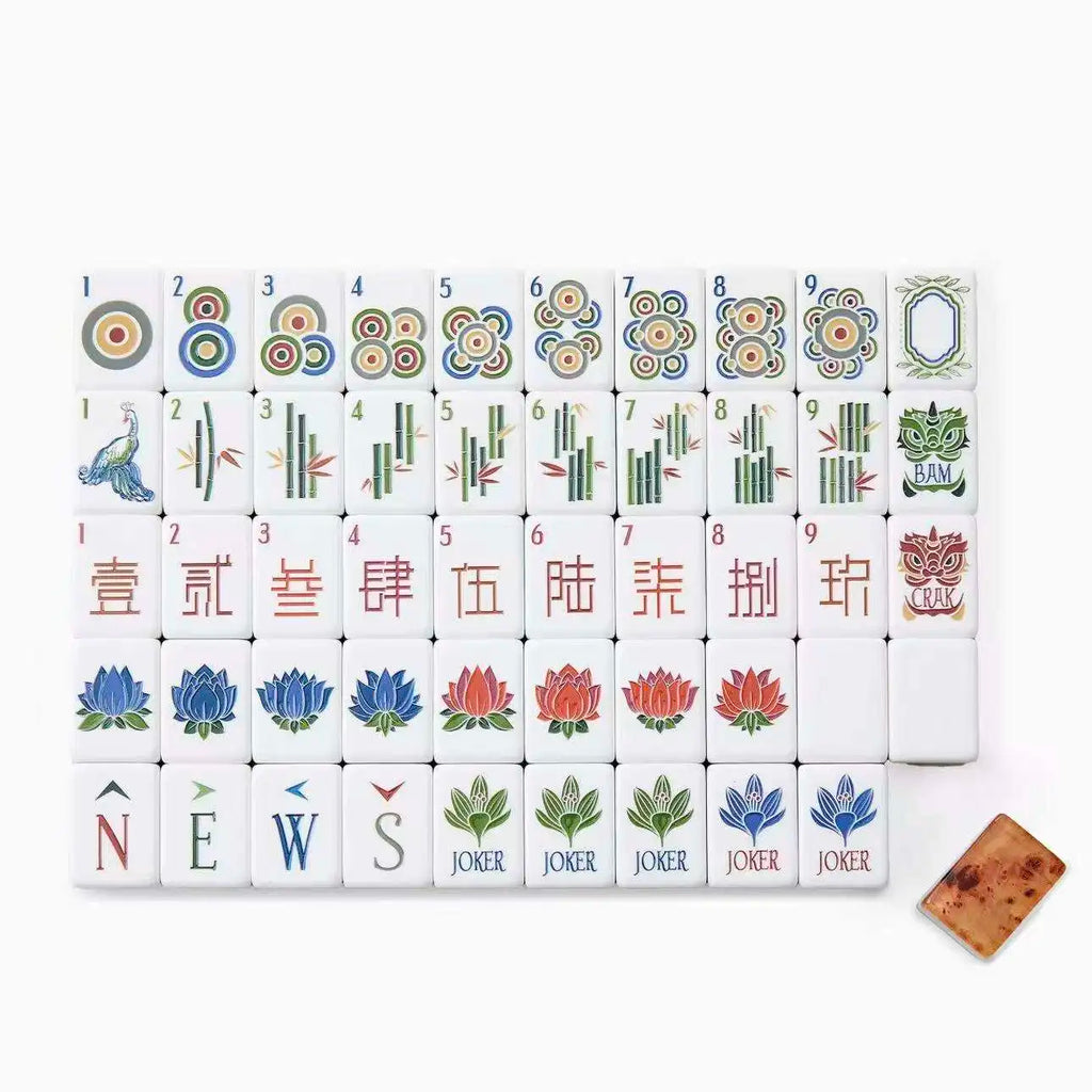 In Stock Beach Supplies New Mini Travel 4 Layer Engraved Eco Acrylic Luxury Wood Grain 160 Set America Mahjong Tiles